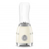 Blender Smeg PBF01CREU, 300 W, 2 x 600 ml, 20 000–24 000 rpm, bază antiderapantă, fără BPA, oțel inoxidabil, crem
