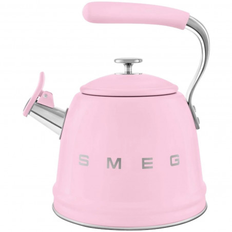 Ceainic cu fluier Smeg WKF01PK, 2,3 l, Inducție, Mâner care nu se încălzește, Oțel, Roz