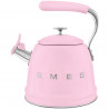 Ceainic cu fluier Smeg WKF01PK, 2,3 l, Inducție, Mâner care nu se încălzește, Oțel, Roz