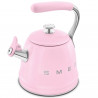 Ceainic cu fluier Smeg WKF01PK, 2,3 l, Inducție, Mâner care nu se încălzește, Oțel, Roz