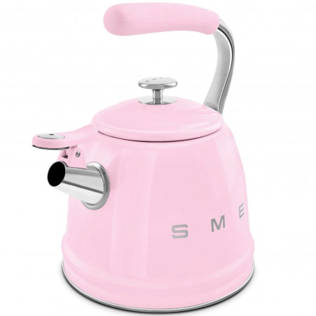 Ceainic cu fluier Smeg WKF01PK, 2,3 l, Inducție, Mâner care nu se încălzește, Oțel, Roz