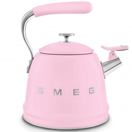 Ceainic cu fluier Smeg WKF01PK, 2,3 l, Inducție, Mâner care nu se încălzește, Oțel, Roz