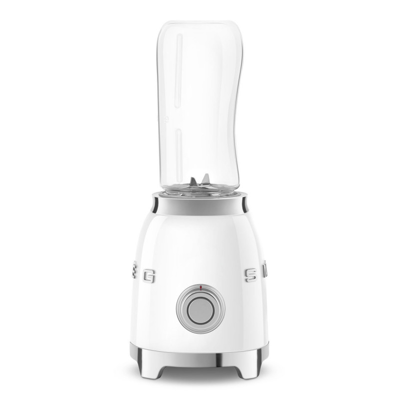 Blender Smeg PBF01WHEU, 300 W, 2 x 600 ml, 20 000–24 000 rpm, bază antiderapantă, fără BPA, oțel inoxidabil, alb
