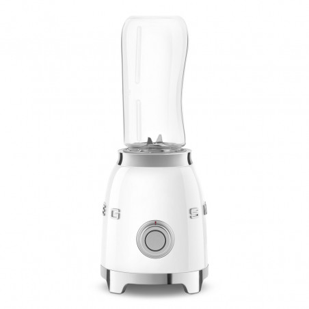 Blender Smeg PBF01WHEU, 300 W, 2 x 600 ml, 20 000–24 000 rpm, bază antiderapantă, fără BPA, oțel inoxidabil, alb