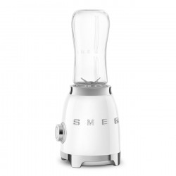 Blender Smeg PBF01WHEU, 300 W, 2 x 600 ml, 20 000–24 000 rpm, bază antiderapantă, fără BPA, oțel inoxidabil, alb