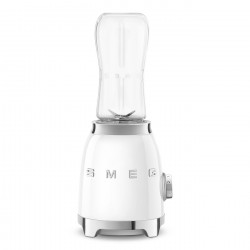 Blender Smeg PBF01WHEU, 300 W, 2 x 600 ml, 20 000–24 000 rpm, bază antiderapantă, fără BPA, oțel inoxidabil, alb
