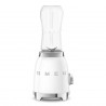 Blender Smeg PBF01WHEU, 300 W, 2 x 600 ml, 20 000–24 000 rpm, bază antiderapantă, fără BPA, oțel inoxidabil, alb