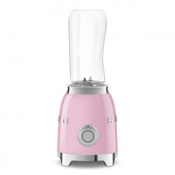 Blender Smeg PBF01PKEU, 300 W, 2 x 600 ml, 20 000–24 000 rpm, bază antiderapantă, fără BPA, oțel inoxidabil, roz