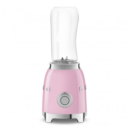 Blender Smeg PBF01PKEU, 300 W, 2 x 600 ml, 20 000–24 000 rpm, bază antiderapantă, fără BPA, oțel inoxidabil, roz