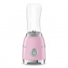 Blender Smeg PBF01PKEU, 300 W, 2 x 600 ml, 20 000–24 000 rpm, bază antiderapantă, fără BPA, oțel inoxidabil, roz
