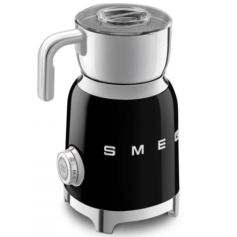 Aparat pentru spumarea laptelui Smeg MFF11BLEU, 500 W, 600 ml, 8 programe, cană detașabilă, oprire automată, negru