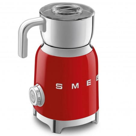 Aparat pentru spumarea laptelui Smeg MFF11RDEU, 500 W, 600 ml, 8 programe, Cana detasabila, Oprire automata, Rosu