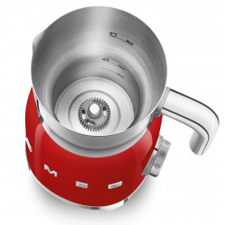 Aparat pentru spumarea laptelui Smeg MFF11RDEU, 500 W, 600 ml, 8 programe, Cana detasabila, Oprire automata, Rosu