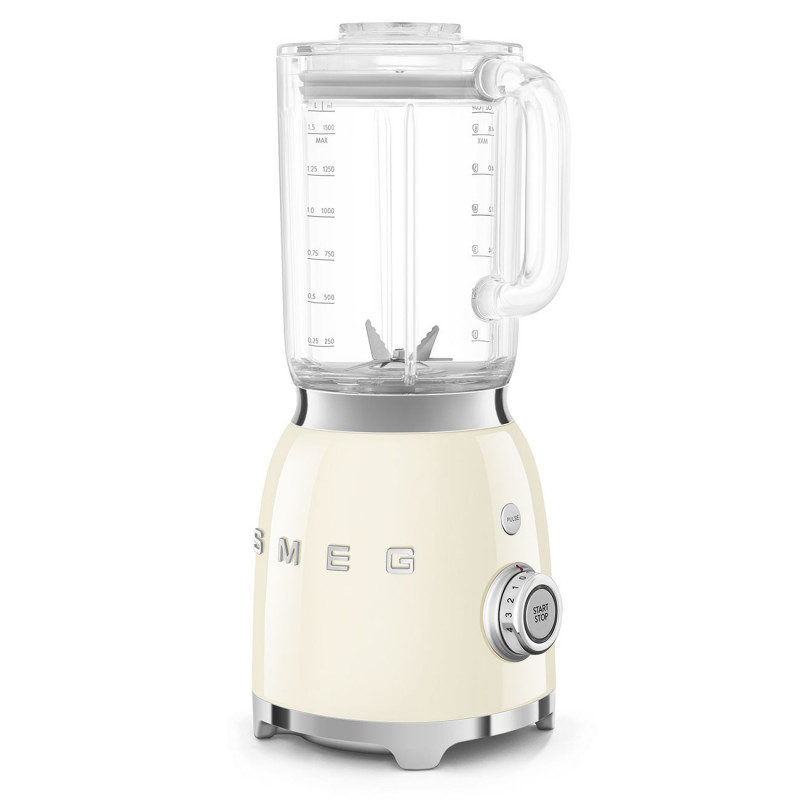 Blender Smeg BLF03CREU, 800 W, 1,5 l, 18 000 rpm, 4 programe, 4 viteze + funcție „Puls”, oțel inoxidabil, culoare crem