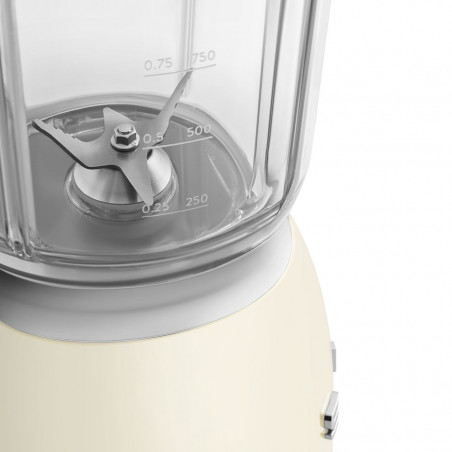 Blender Smeg BLF03CREU, 800 W, 1,5 l, 18 000 rpm, 4 programe, 4 viteze + funcție „Puls”, oțel inoxidabil, culoare crem