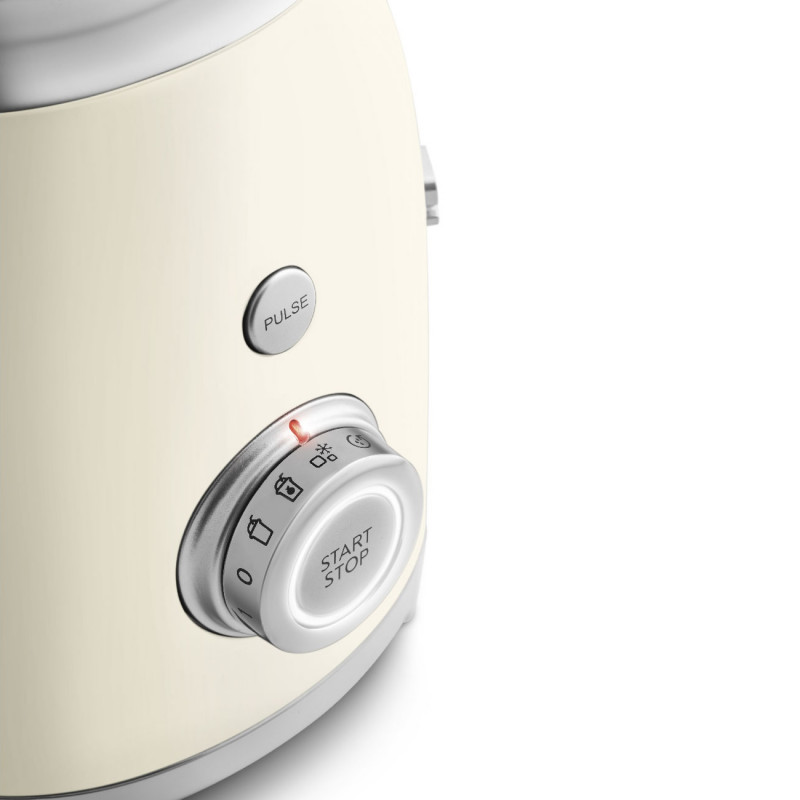 Blender Smeg BLF03CREU, 800 W, 1,5 l, 18 000 rpm, 4 programe, 4 viteze + funcție „Puls”, oțel inoxidabil, culoare crem
