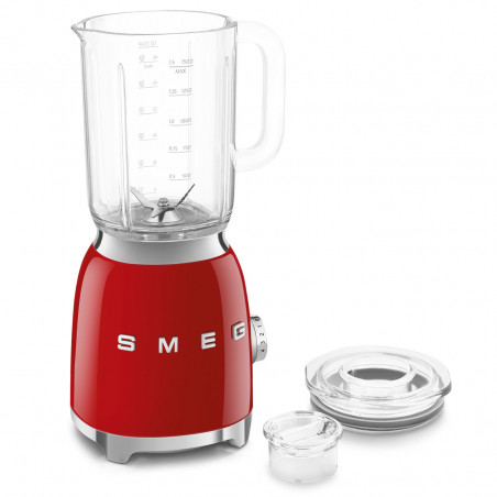Blender Smeg BLF03RDEU, 800 W, 1,5 l, 18 000 rpm, 4 programe, 4 viteze + funcție „Puls”, oțel inoxidabil, roșu