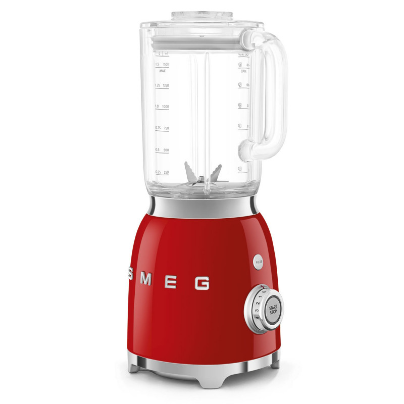 Blender Smeg BLF03RDEU, 800 W, 1,5 l, 18 000 rpm, 4 programe, 4 viteze + funcție „Puls”, oțel inoxidabil, roșu