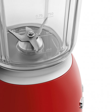 Blender Smeg BLF03RDEU, 800 W, 1,5 l, 18 000 rpm, 4 programe, 4 viteze + funcție „Puls”, oțel inoxidabil, roșu