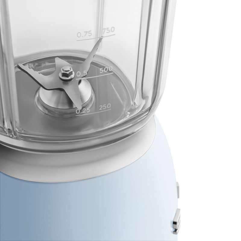 Blender Smeg BLF03PBEU, 800 W, 1,5 l, 18 000 rpm, 4 programe, 4 viteze + Impuls, Otel inoxidabil, Albastru pastel