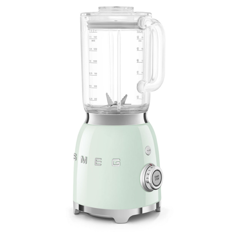 Blender Smeg BLF03PGEU, 800 W, 1,5 l, 18 000 rpm, 4 programe, 4 viteze +Impuls, Otel inoxidabil, Verde pastel
