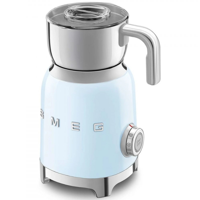 Aparat pentru spumarea laptelui Smeg MFF11PBEU, 500 W, 600 ml, 8 programe, cană detașabilă, oprire automată, albastru pastel