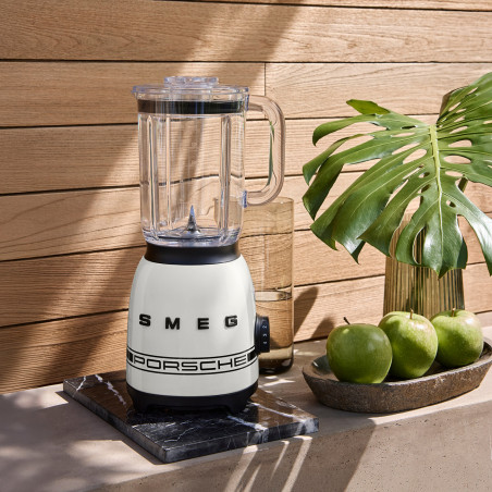 Blender Smeg Porsche BLF03PCWEU, 800 W, 1,5 l, 18 000 rpm, 4 programe, 4 viteze + funcție puls, oțel inoxidabil, alb