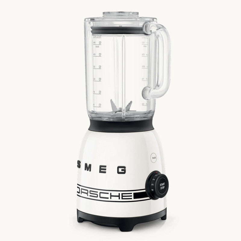 Blender Smeg Porsche BLF03PCWEU, 800 W, 1,5 l, 18 000 rpm, 4 programe, 4 viteze + funcție puls, oțel inoxidabil, alb
