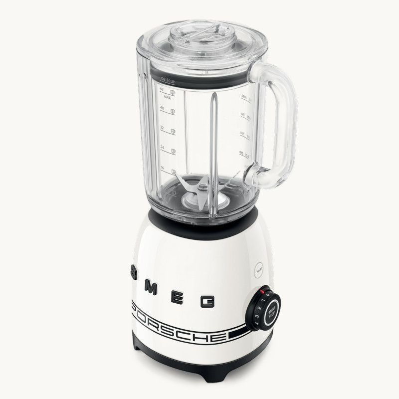 Blender Smeg Porsche BLF03PCWEU, 800 W, 1,5 l, 18 000 rpm, 4 programe, 4 viteze + funcție puls, oțel inoxidabil, alb