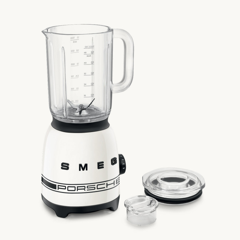Blender Smeg Porsche BLF03PCWEU, 800 W, 1,5 l, 18 000 rpm, 4 programe, 4 viteze + funcție puls, oțel inoxidabil, alb