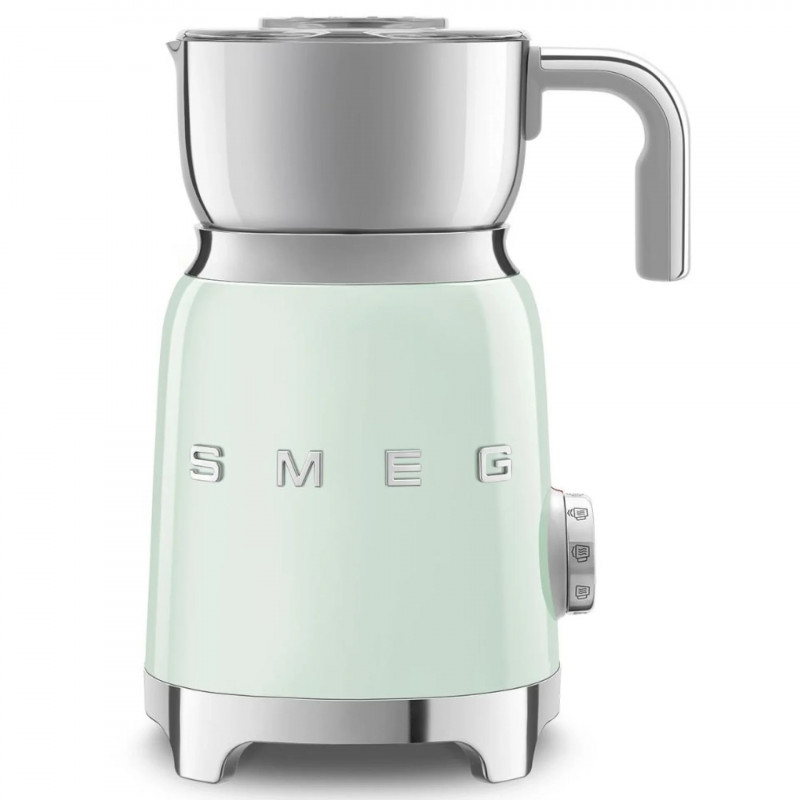 Aparat pentru spumarea laptelui Smeg MFF11PGEU, 500 W, 600 ml, 8 programe, cană detașabilă, oprire automată, verde pastel
