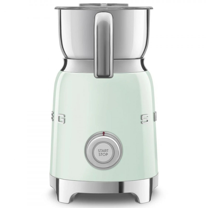 Aparat pentru spumarea laptelui Smeg MFF11PGEU, 500 W, 600 ml, 8 programe, cană detașabilă, oprire automată, verde pastel
