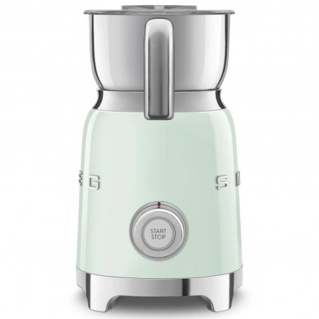 Aparat pentru spumarea laptelui Smeg MFF11PGEU, 500 W, 600 ml, 8 programe, cană detașabilă, oprire automată, verde pastel