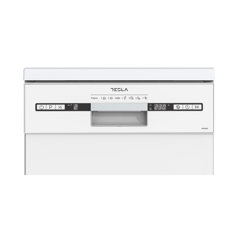 Mașină de spălat vase Tesla WD462M, 10 seturi, 7 programe, Clasa E, Pornire amânată, Încărcare parțială, 45 cm, Alb