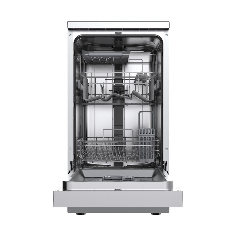 Mașină de spălat vase Tesla WD462MX, 10 seturi, 7 programe, Clasa E, Pornire amânată, Încărcare parțială, 45 cm, oțel inoxidabil
