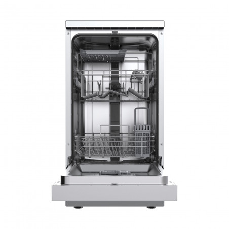 Mașină de spălat vase Tesla WD462MX, 10 seturi, 7 programe, Clasa E, Pornire amânată, Încărcare parțială, 45 cm, oțel inoxidabil