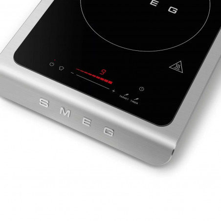 Plită cu inducție portabilă Smeg PIC01BLMEU, 2100 W, sticlă ceramică, negru mat