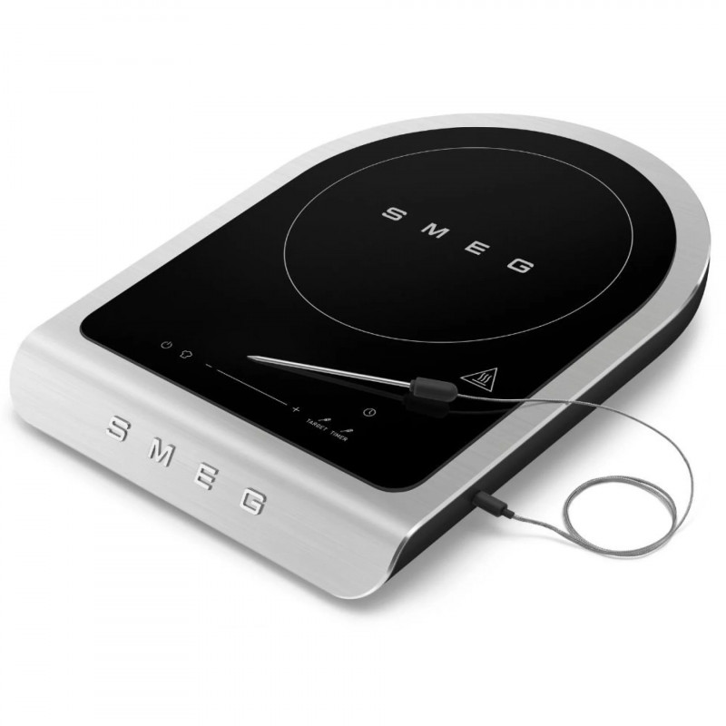 Plită cu inducție portabilă Smeg PIC01BLMEU, 2100 W, sticlă ceramică, negru mat