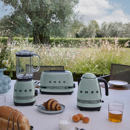 Blender Smeg Porsche BLF03PSGEU, 800 W, 1,5 l, 18 000 rpm, 4 programe, 4 viteze + Impuls, Otel inoxidabil, Verde