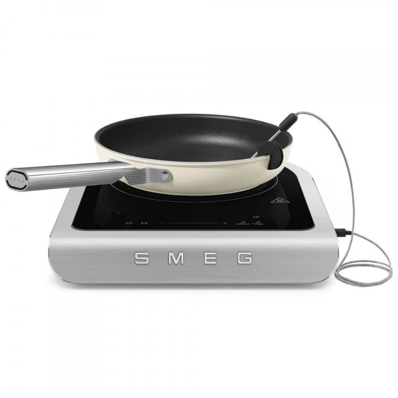 Plită cu inducție portabilă Smeg PIC01WHMEU, 2100 W, sticlă ceramică, alb mat