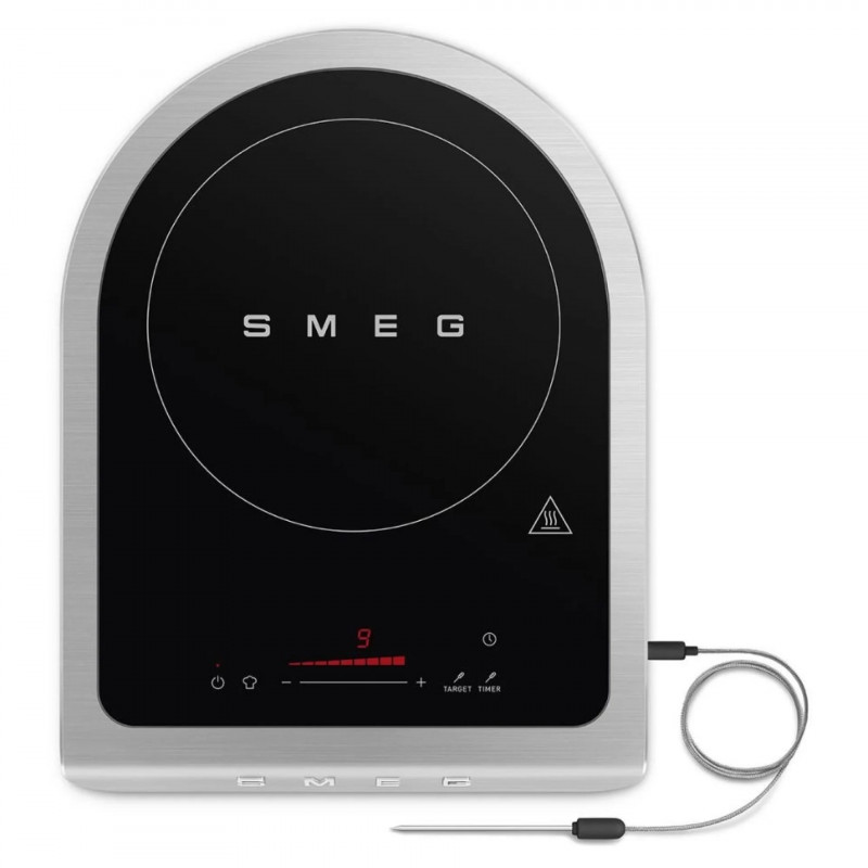 Plită cu inducție portabilă Smeg PIC01WHMEU, 2100 W, sticlă ceramică, alb mat