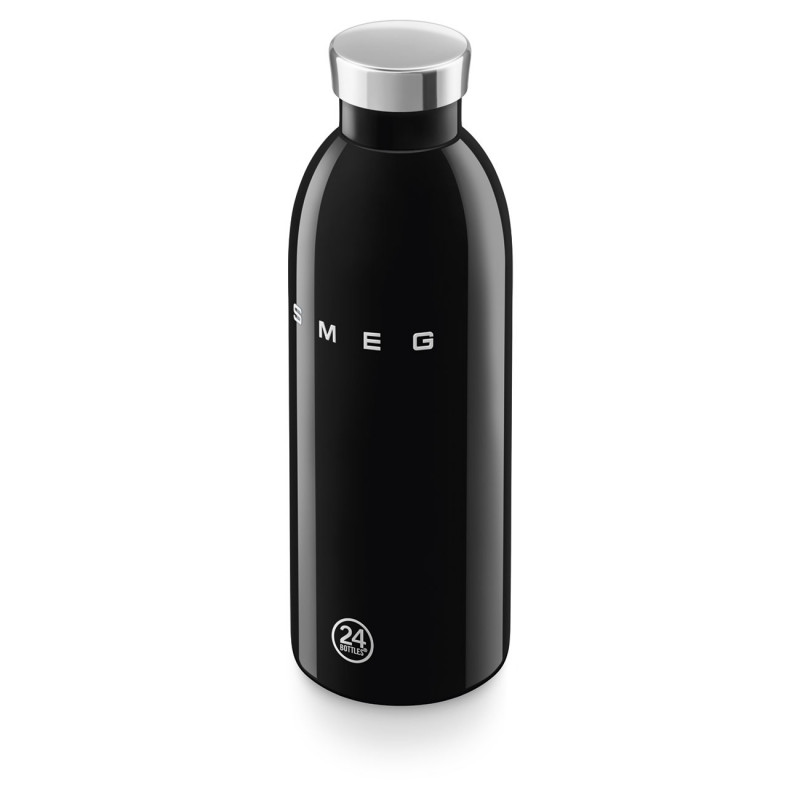 Sticlă termică SMEG Clima 50's Style WBF01BL, 500 ml, închidere ermetică, cu pereți dubli, oțel inoxidabil 18/8, negru