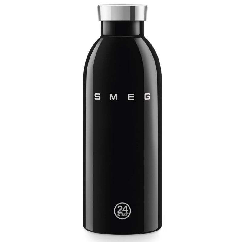 Sticlă termică SMEG Clima 50's Style WBF01BL, 500 ml, închidere ermetică, cu pereți dubli, oțel inoxidabil 18/8, negru