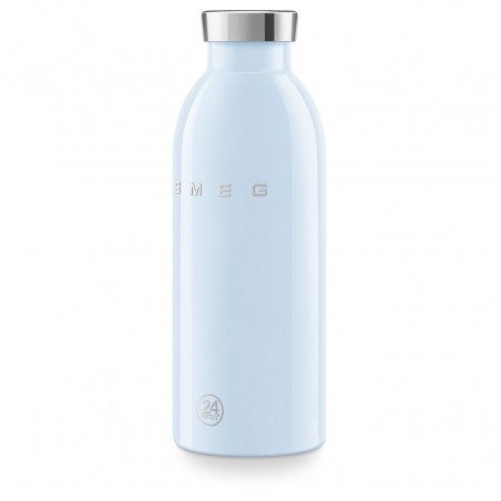 Sticlă termică SMEG Clima 50's Style WBF01PB, 500 ml, închidere ermetică, cu pereți dubli, oțel inoxidabil 18/8, albastră