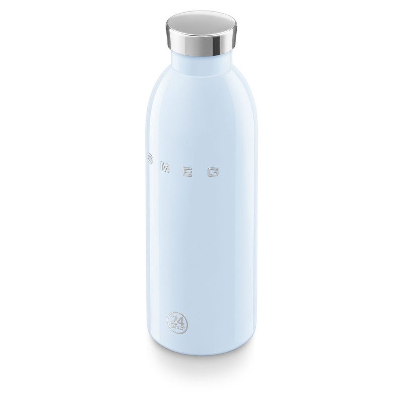 Sticlă termică SMEG Clima 50's Style WBF01PB, 500 ml, închidere ermetică, cu pereți dubli, oțel inoxidabil 18/8, albastră