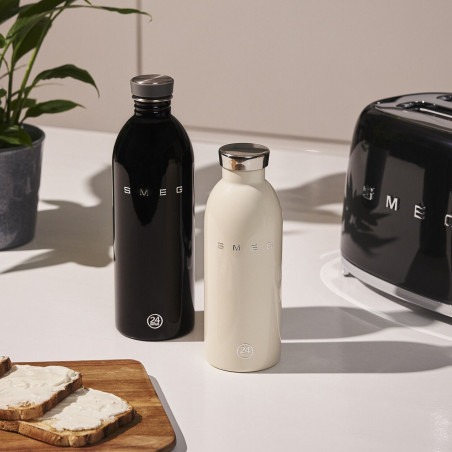 Sticlă termică SMEG Clima 50's Style WBF01CR, 500 ml, închidere ermetică, cu pereți dubli, oțel inoxidabil 18/8, crem