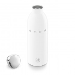 Sticlă termică SMEG Clima 50's Style WBF01WH, 500 ml, închidere ermetică, cu pereți dubli, oțel inoxidabil 18/8, alb