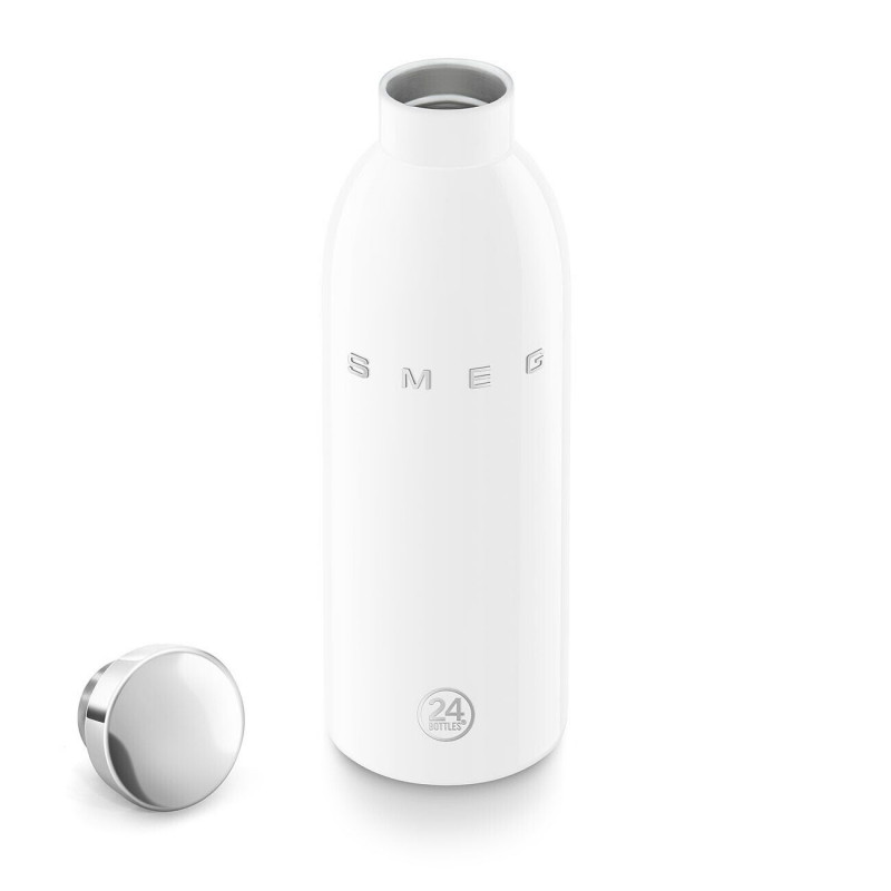 Sticlă termică SMEG Clima 50's Style WBF01WH, 500 ml, închidere ermetică, cu pereți dubli, oțel inoxidabil 18/8, alb