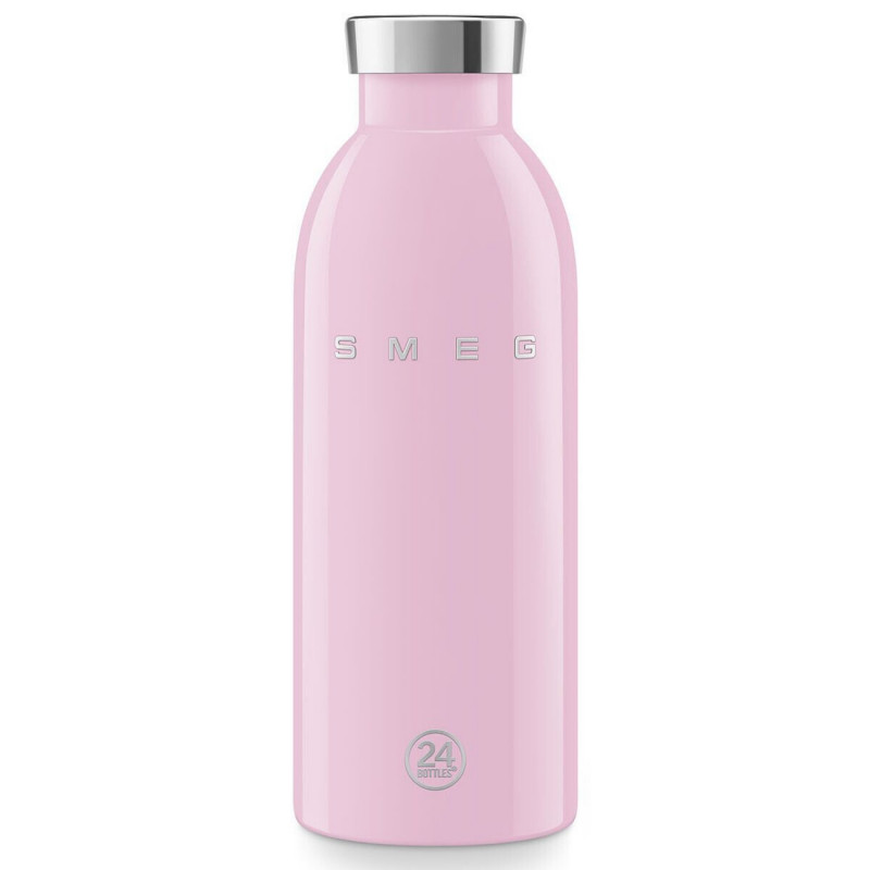 Sticlă termică SMEG Clima 50's Style WBF01PK, 500 ml, închidere ermetică, cu pereți dubli, oțel inoxidabil 18/8, roz