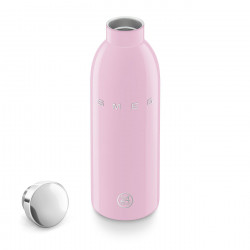 Sticlă termică SMEG Clima 50's Style WBF01PK, 500 ml, închidere ermetică, cu pereți dubli, oțel inoxidabil 18/8, roz